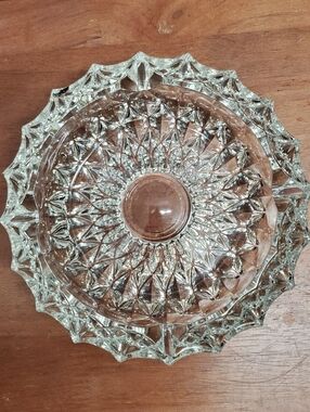 Stunning Vintage Crystal Cut Ashtray or Repurposed Trinket Bowl